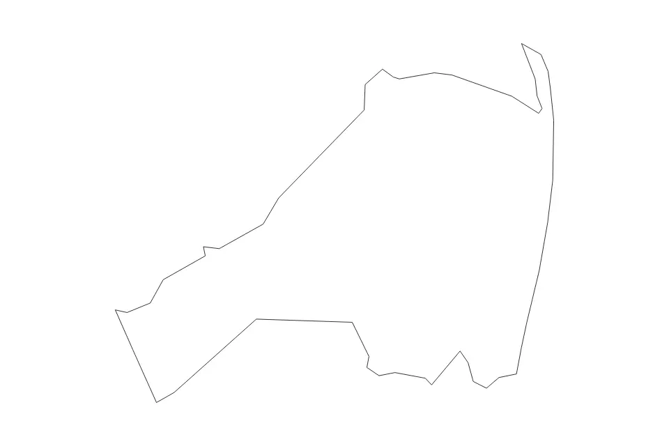 Carte de Monmouth, New Jersey de type contour pour Amérique du Nord, montrant contour avec des limites nettes.