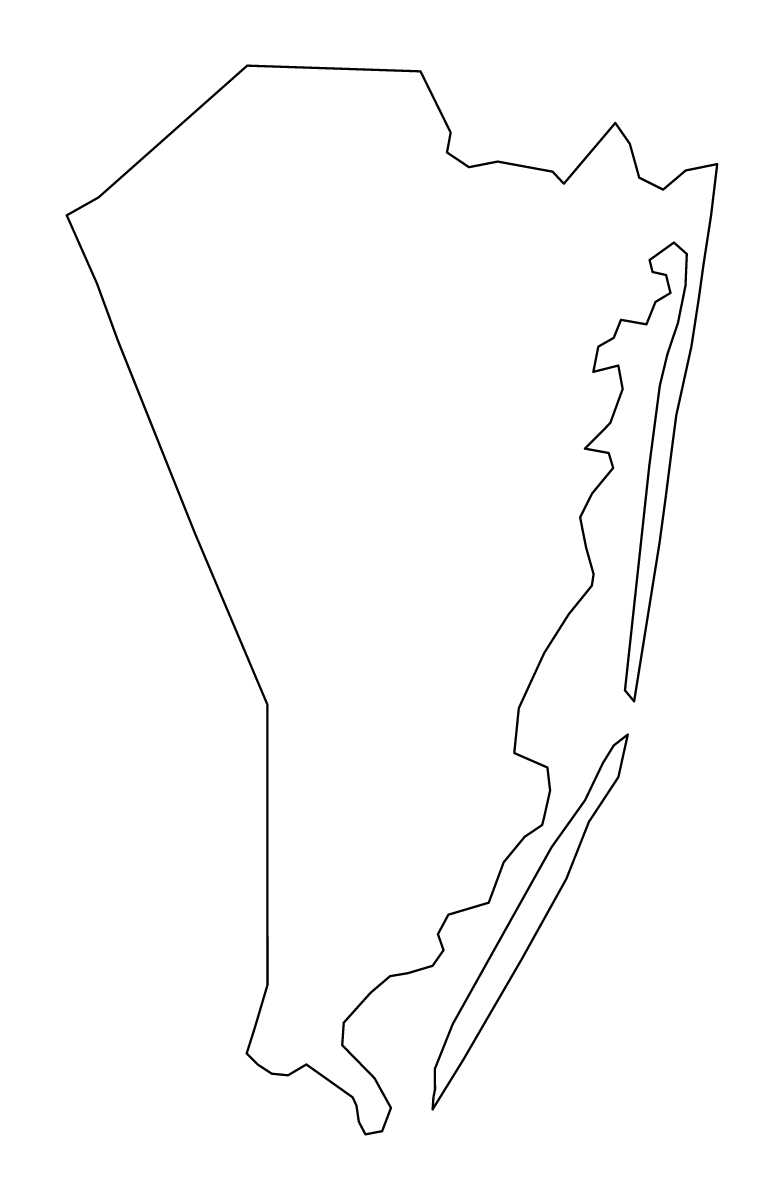 Mapa de contorno de Ocean, New Jersey.