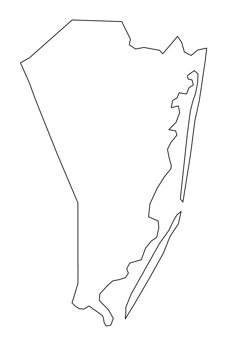 Mapa de contorno de Ocean, New Jersey.