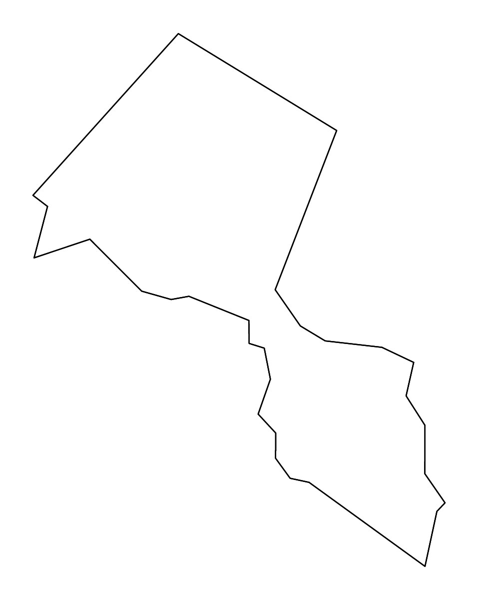 Mapa de contorno de Passaic, New Jersey con ríos.