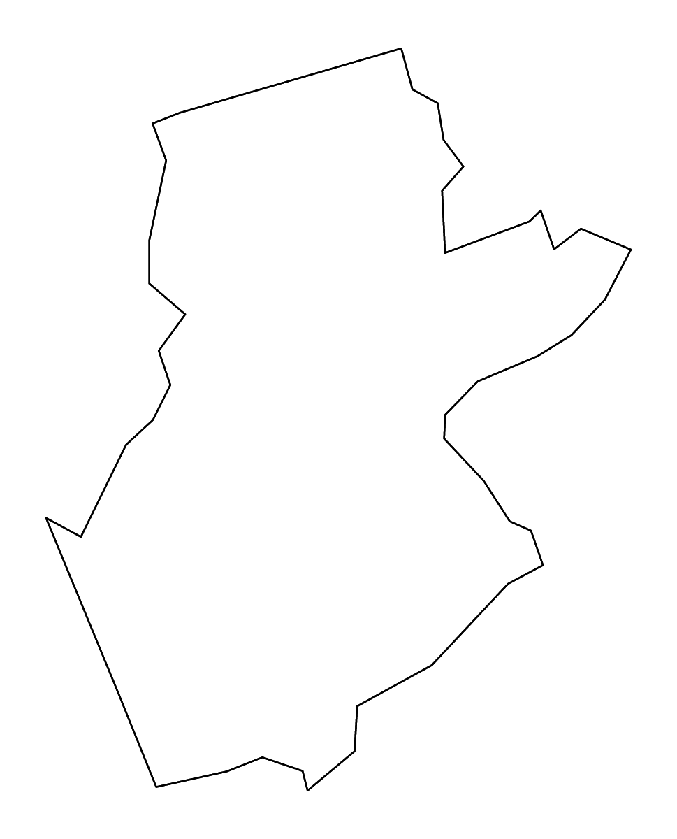 Carte de contour de Somerset, New Jersey avec rivières.