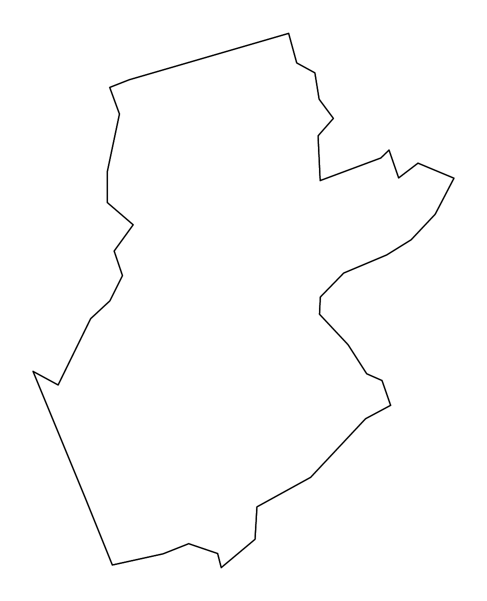 Mapa de contorno de Somerset, New Jersey con ríos.