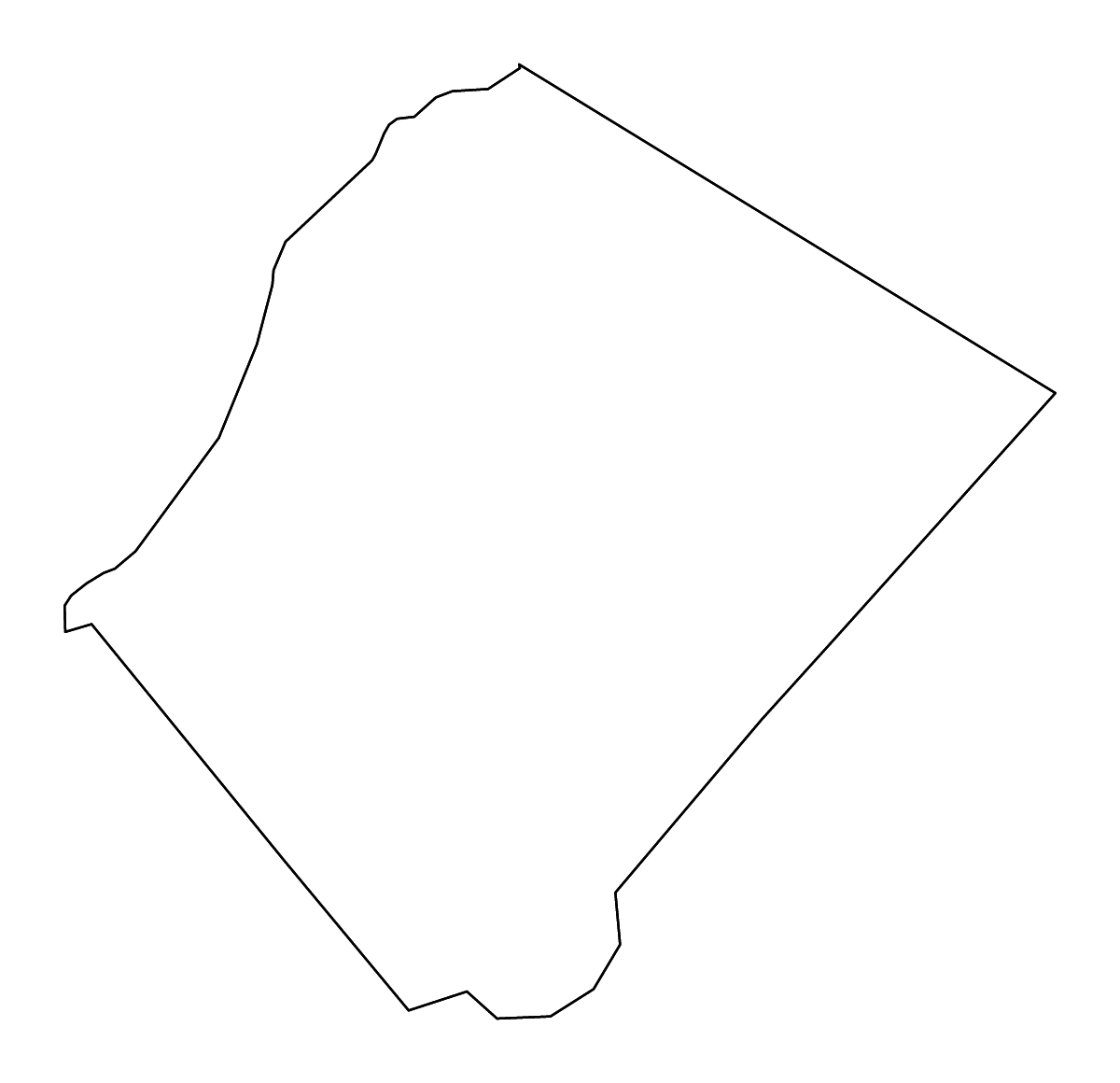 Mapa de contorno de Sussex, New Jersey con ríos.