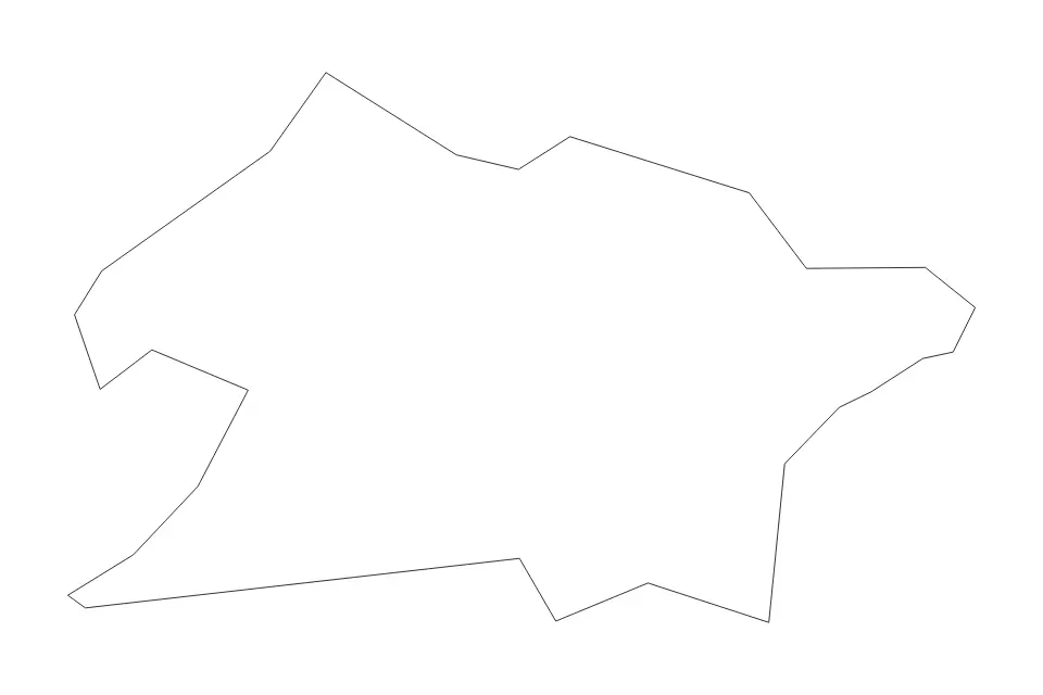 Outline map of Union County, New Jersey with subdivision borders.