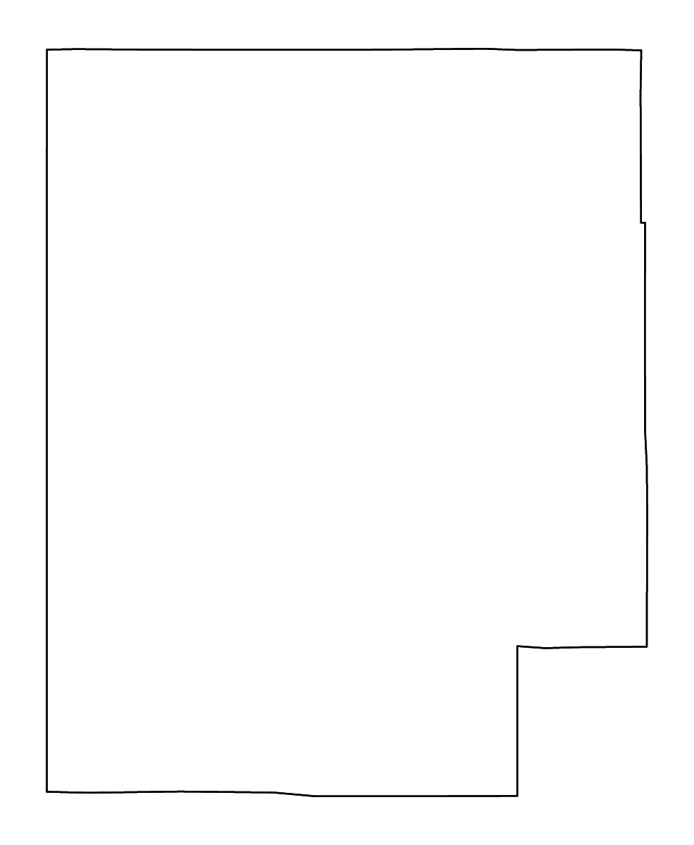 Carte de contour de Catron, New Mexico avec rivières.