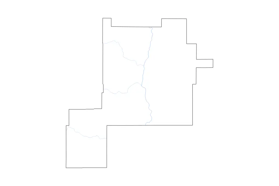 Mapa de Chaves, New Mexico de tipo contorno y ríos para América del Norte, con contorno y ríos con límites limpios.