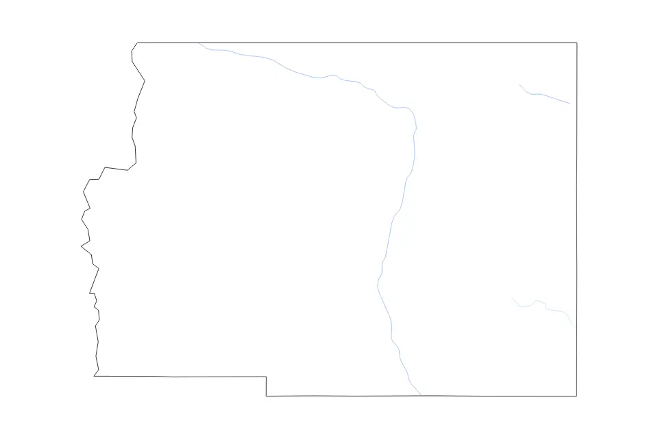 Carte de Colfax, New Mexico de type contour et rivières pour Amérique du Nord, montrant contour et rivières avec des limites nettes.
