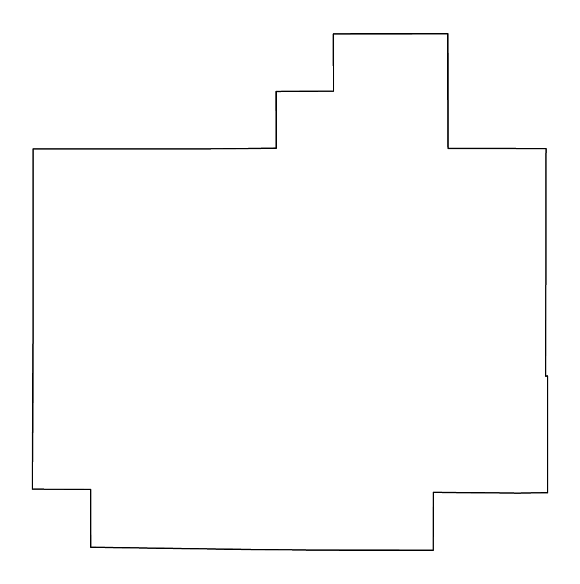 Mapa de contorno de De Baca, New Mexico con ríos.
