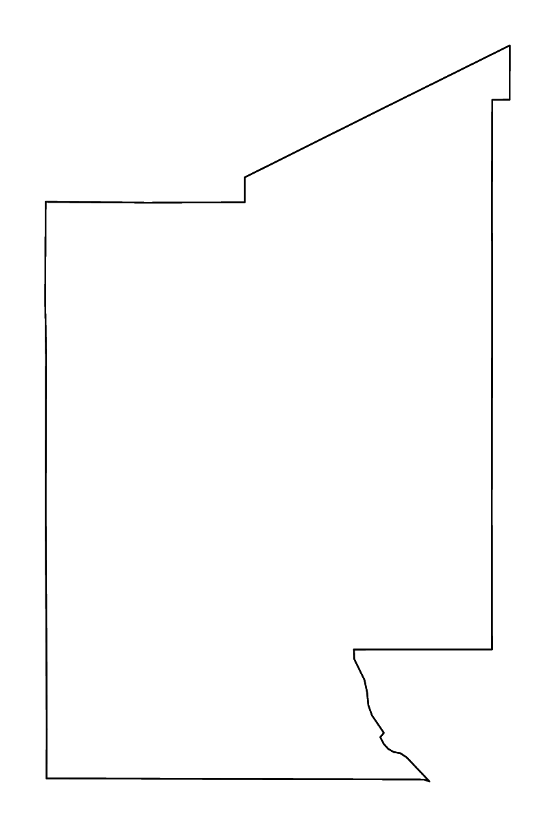 Mapa de contorno de Doña Ana, New Mexico con ríos.