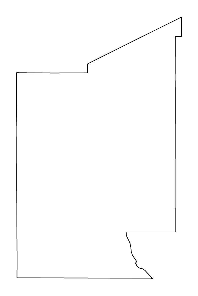 Carte de contour de Doña Ana, New Mexico avec rivières.