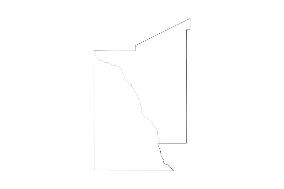 Mapa de Doña Ana, New Mexico de tipo contorno y ríos para América del Norte, con contorno y ríos con límites limpios.