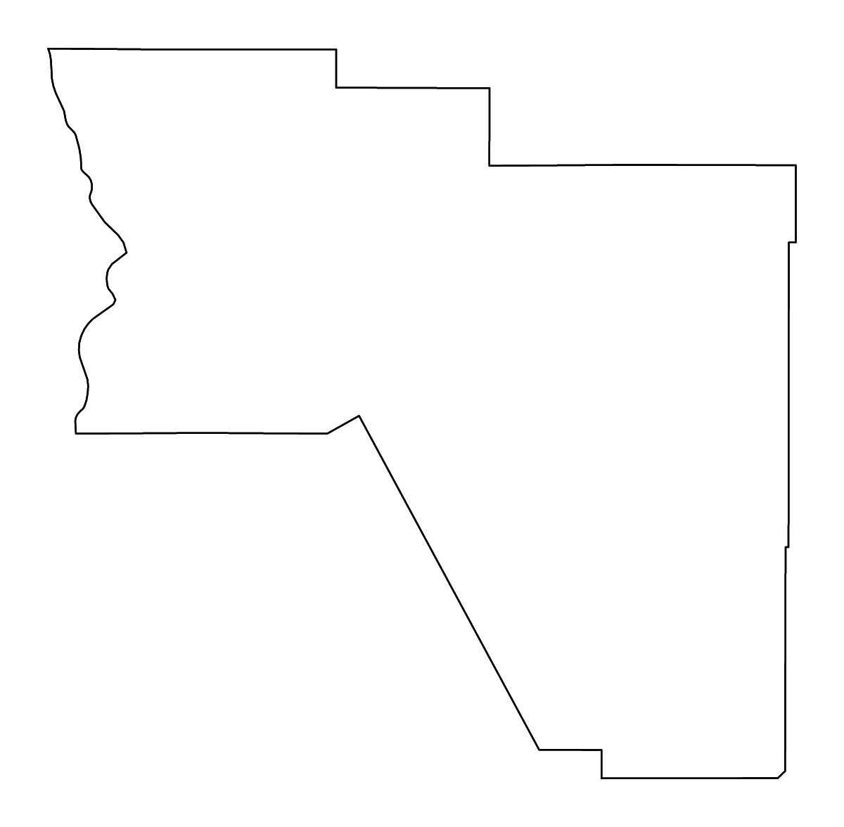 Mapa de contorno de Harding, New Mexico con ríos.