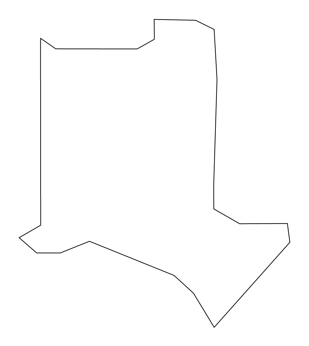 Outline map of Los Alamos County, New Mexico.