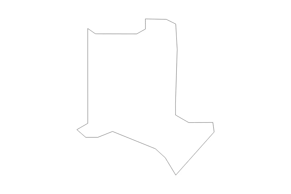 Outline map of Los Alamos County, New Mexico with subdivision borders.