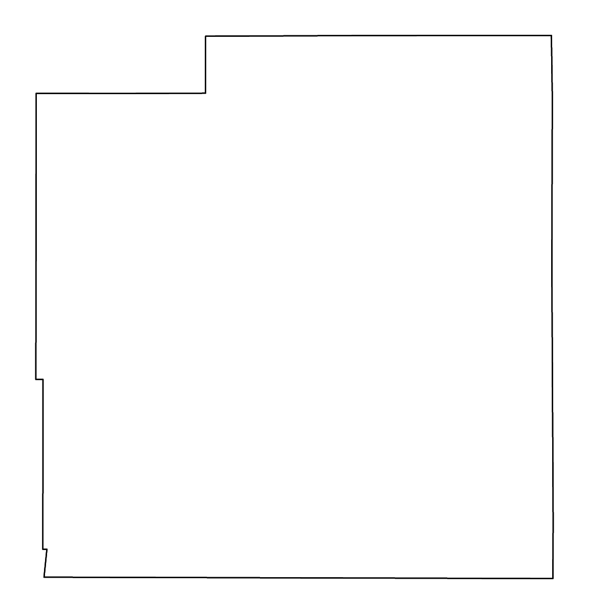 Carte de contour de Luna, New Mexico avec rivières.