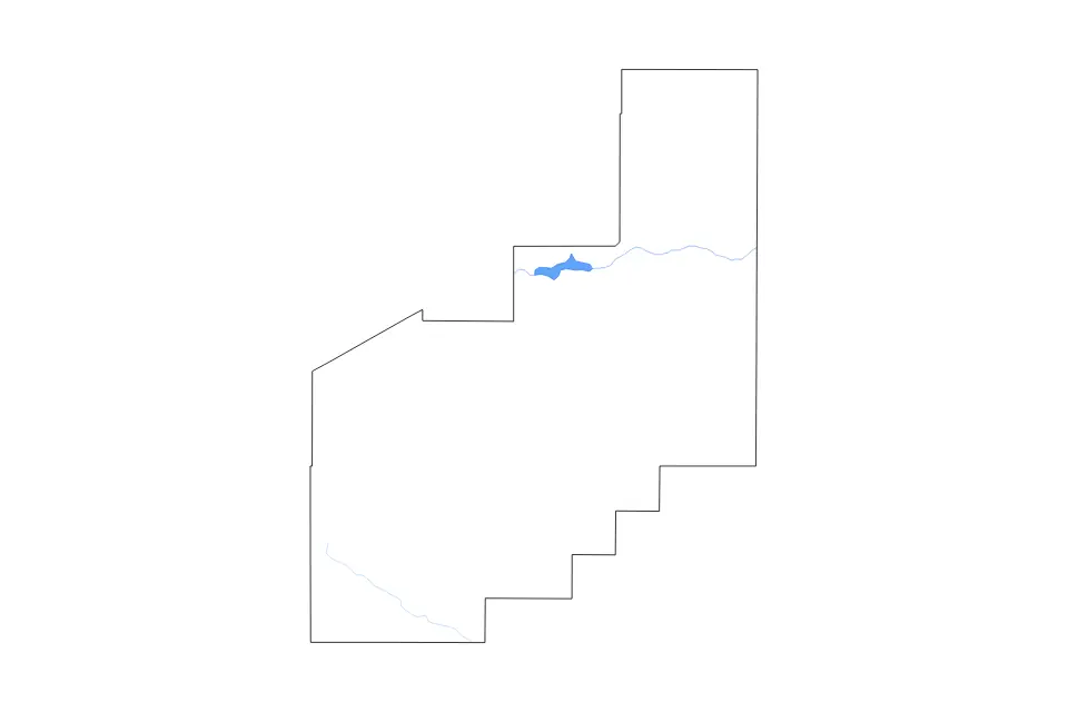 Mapa de Quay, New Mexico de tipo contorno, lagos y ríos para América del Norte, con contorno, lagos y ríos con elementos de agua como Ute Reservoir.