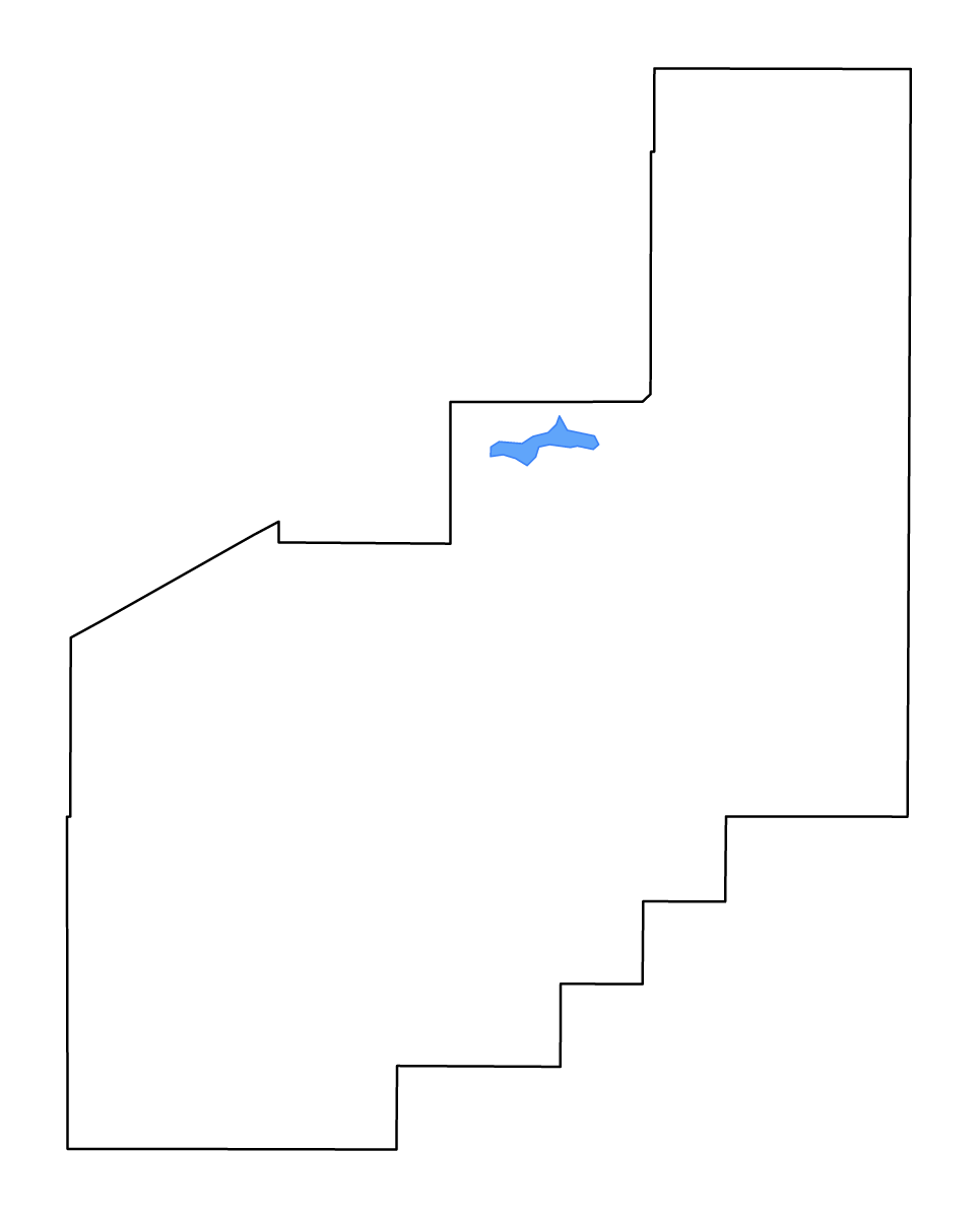 Mapa de contorno de Quay, New Mexico con lagos y ríos.