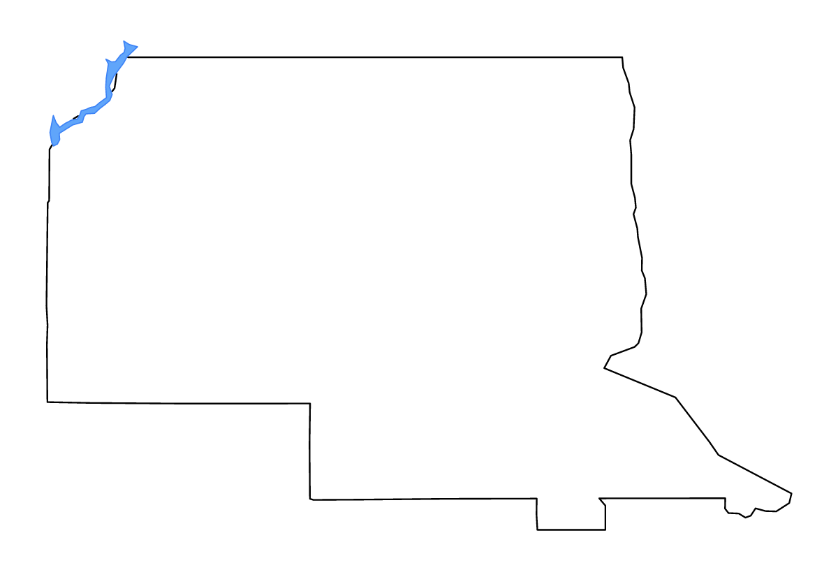 Mapa de contorno de Rio Arriba, New Mexico con lagos y ríos.