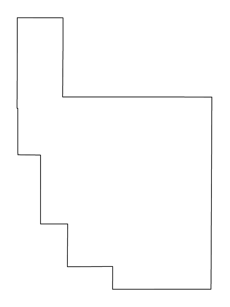 Mapa de contorno de Roosevelt, New Mexico con ríos.