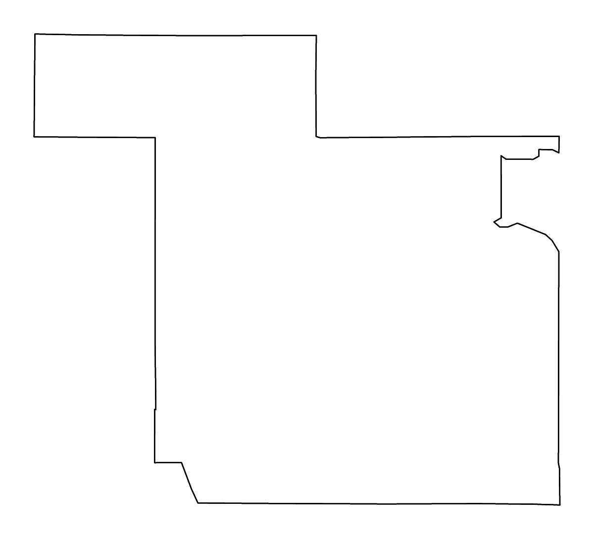 Carte de contour de Sandoval, New Mexico avec rivières.