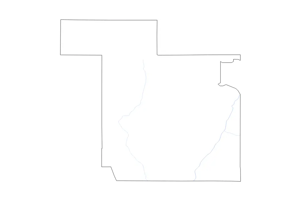 Mapa de Sandoval, New Mexico de tipo contorno y ríos para América del Norte, con contorno y ríos con límites limpios.