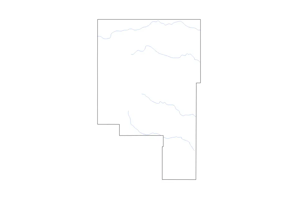 Mapa de Union, New Mexico de tipo contorno y ríos para América del Norte, con contorno y ríos con límites limpios.