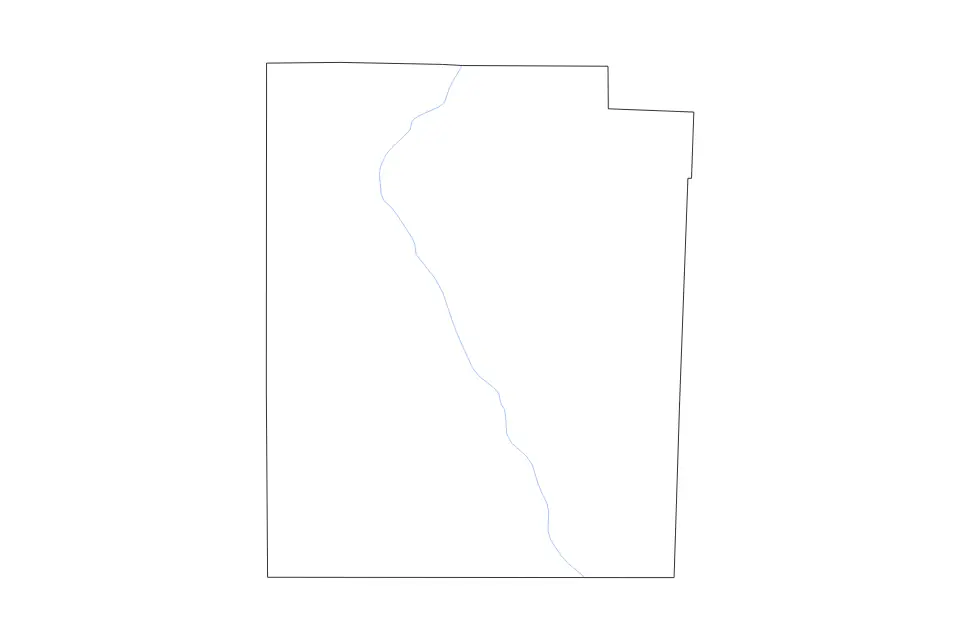 Mapa de Allegany, New York de tipo contorno y ríos para América del Norte, con contorno y ríos con límites limpios.