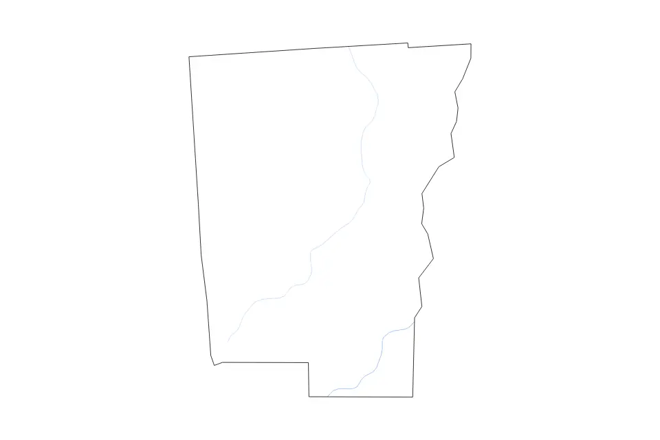 Mapa de Chenango, New York de tipo contorno y ríos para América del Norte, con contorno y ríos con límites limpios.