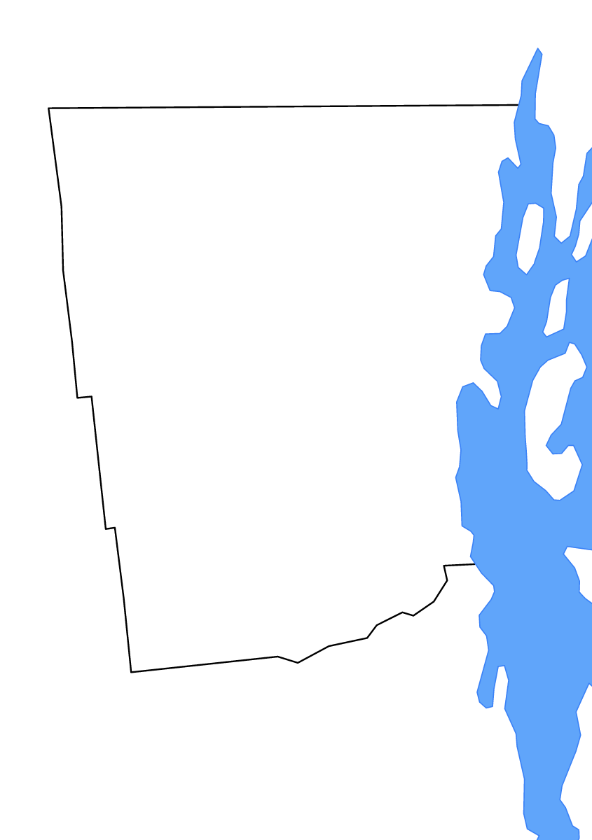 Mapa de contorno de Clinton, New York con lagos y ríos.