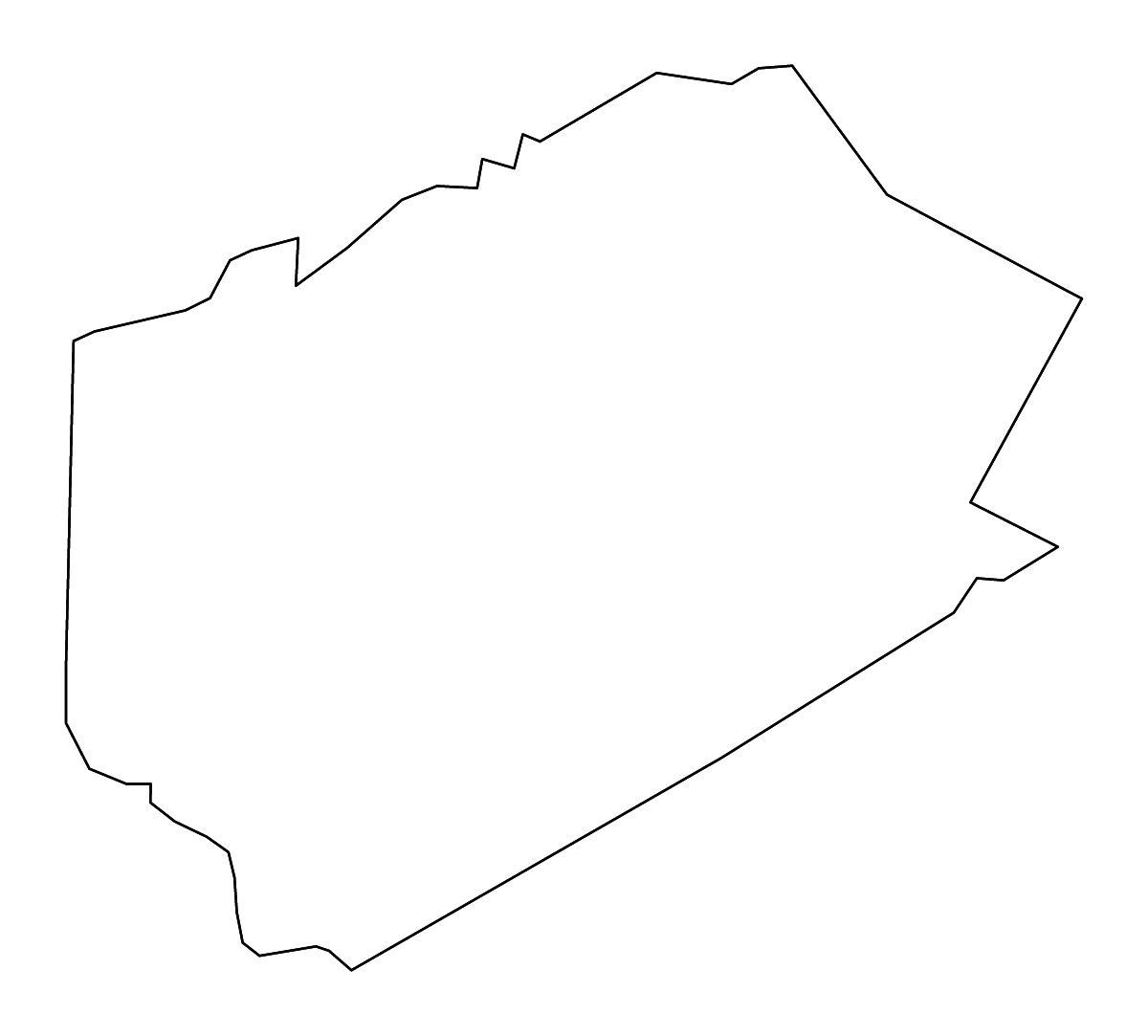 Mapa de contorno de Delaware, New York con ríos.