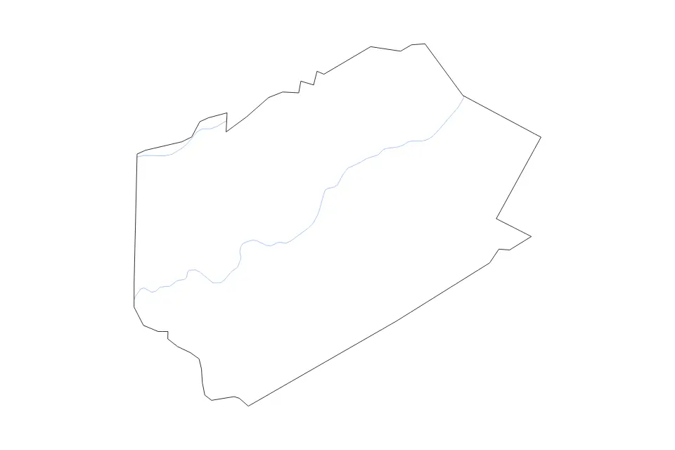 Mapa de Delaware, New York de tipo contorno y ríos para América del Norte, con contorno y ríos con límites limpios.