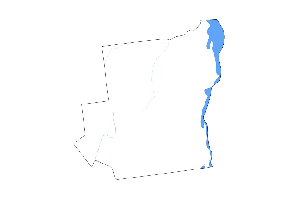 Mapa de Essex, New York de tipo contorno, lagos y ríos para América del Norte, con contorno, lagos y ríos con elementos de agua como Lake George y Lake Champlain.