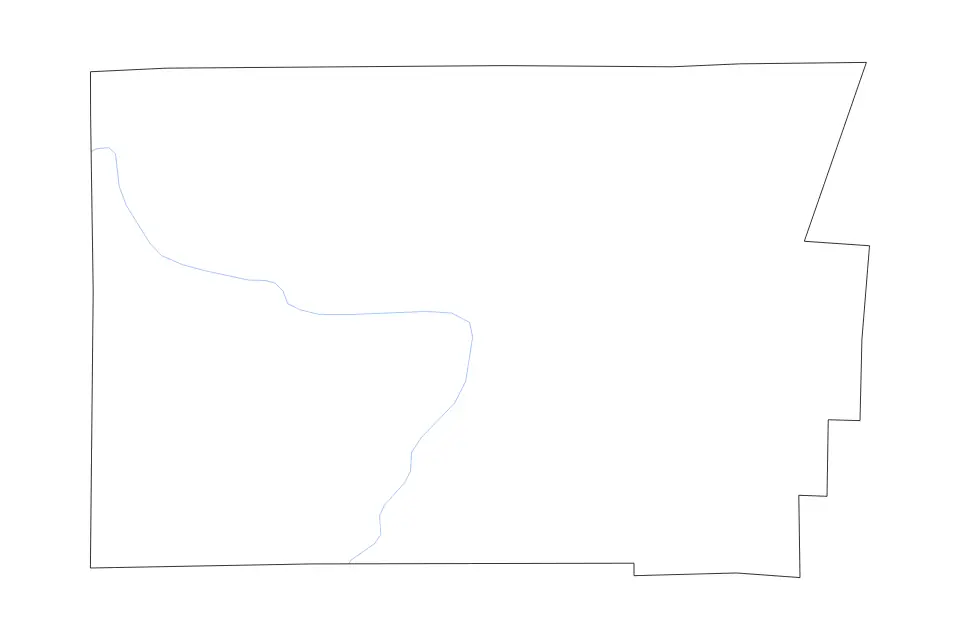 Mapa de Genesee, New York de tipo contorno y ríos para América del Norte, con contorno y ríos con límites limpios.