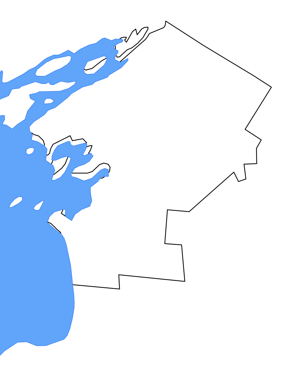 Mapa de contorno de Jefferson, New York con lagos y ríos.