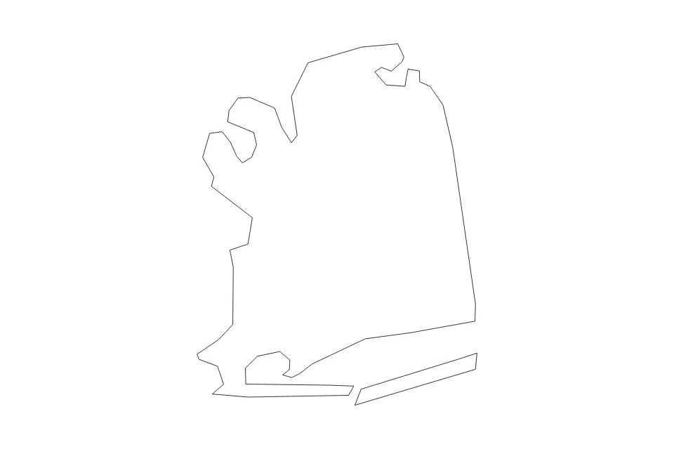 Outline map of Nassau County, New York with subdivision borders.
