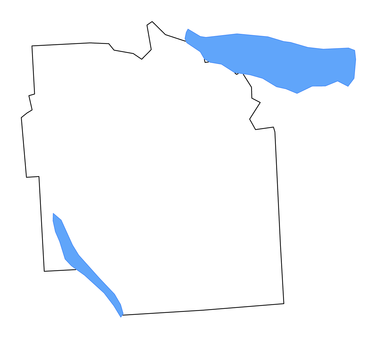 Mapa de contorno de Onondaga, New York con lagos y ríos.