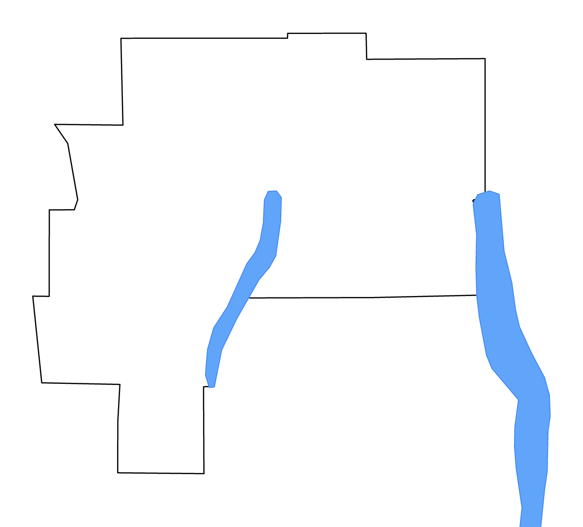 Mapa de contorno de Ontario, New York con lagos y ríos.