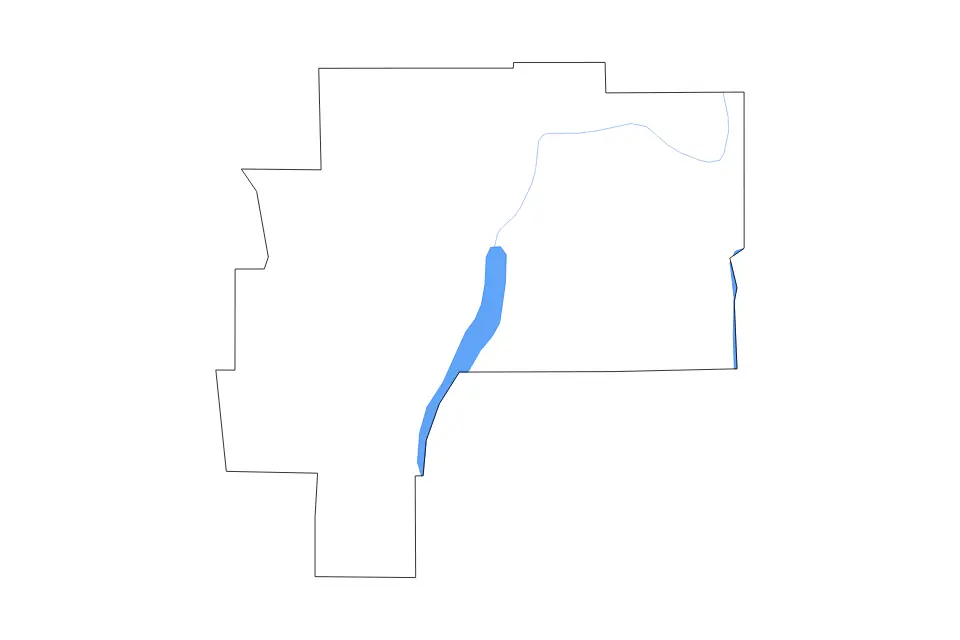 Outline map of Ontario County, New York with subdivision borders and major lakes and rivers.