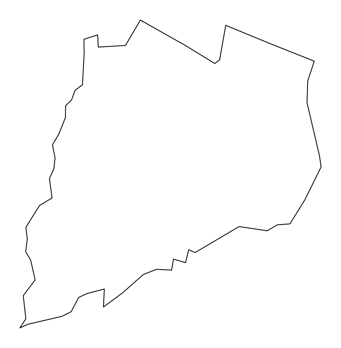 Mapa de contorno de Otsego, New York con ríos.