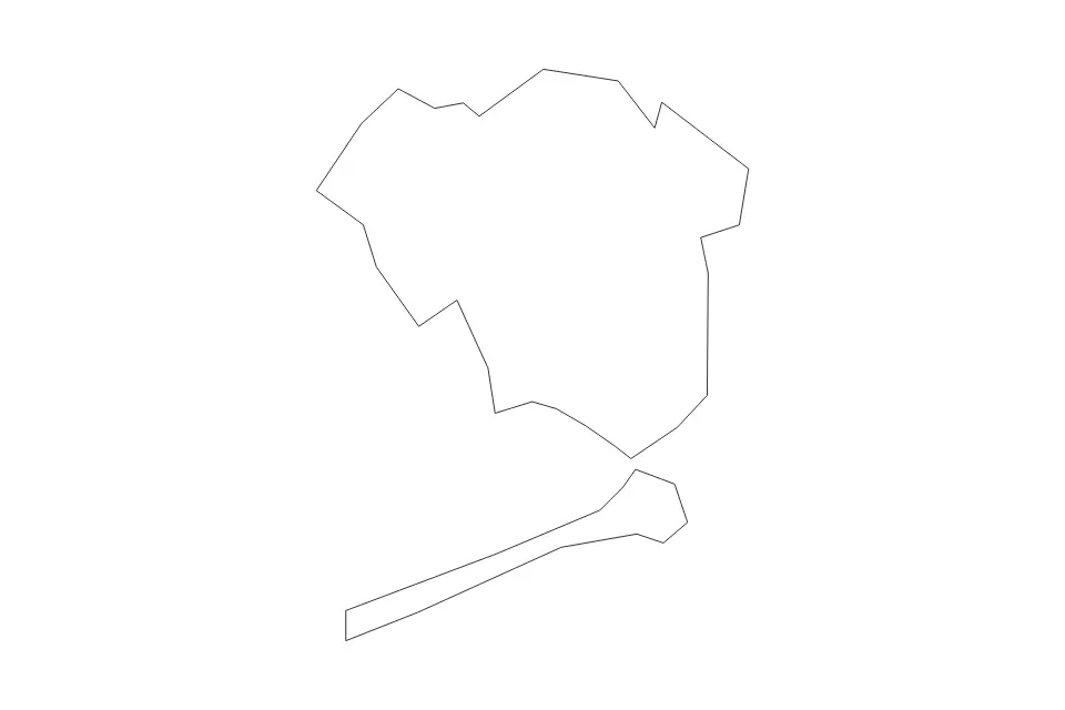 Mapa de Queens, New York de tipo contorno para América del Norte, con contorno con límites limpios.