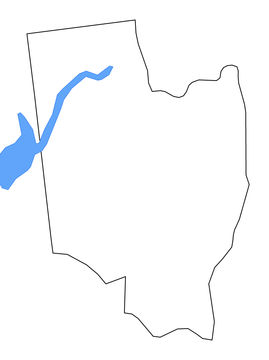 Mapa de contorno de Saratoga, New York con lagos y ríos.