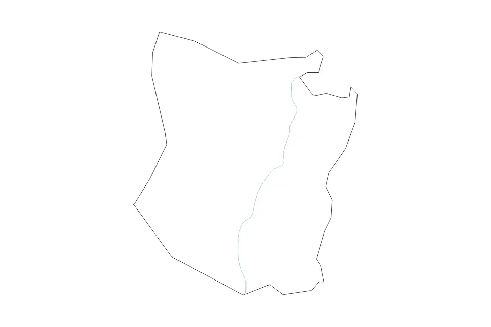 Outline map of Schoharie County, New York with subdivision borders and rivers.