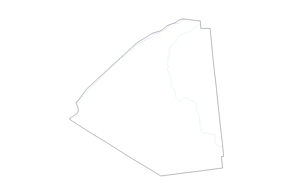 Carte de St. Lawrence, New York de type contour et rivières pour Amérique du Nord, montrant contour et rivières avec des limites nettes.