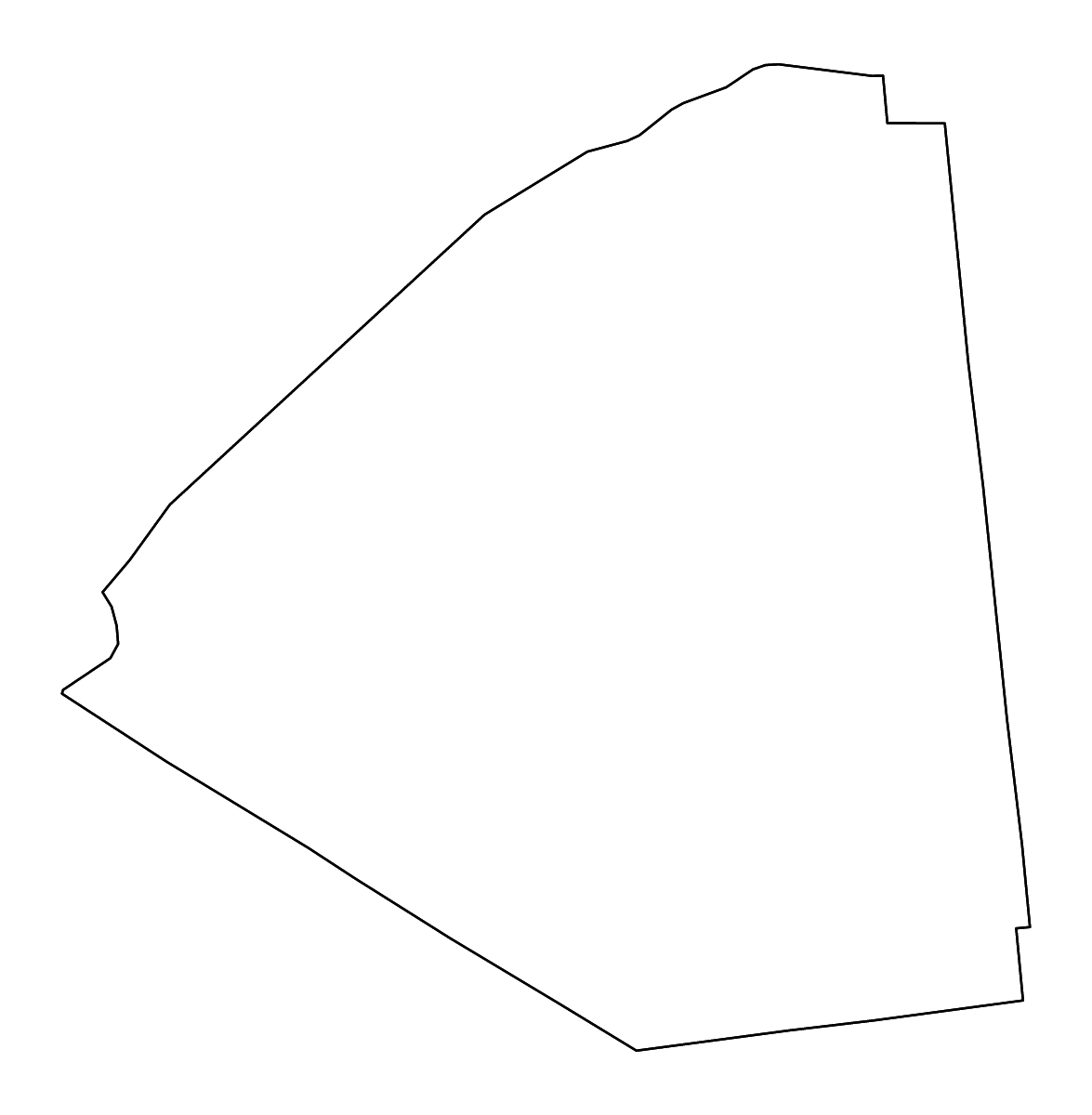 Mapa de contorno de St. Lawrence, New York con ríos.