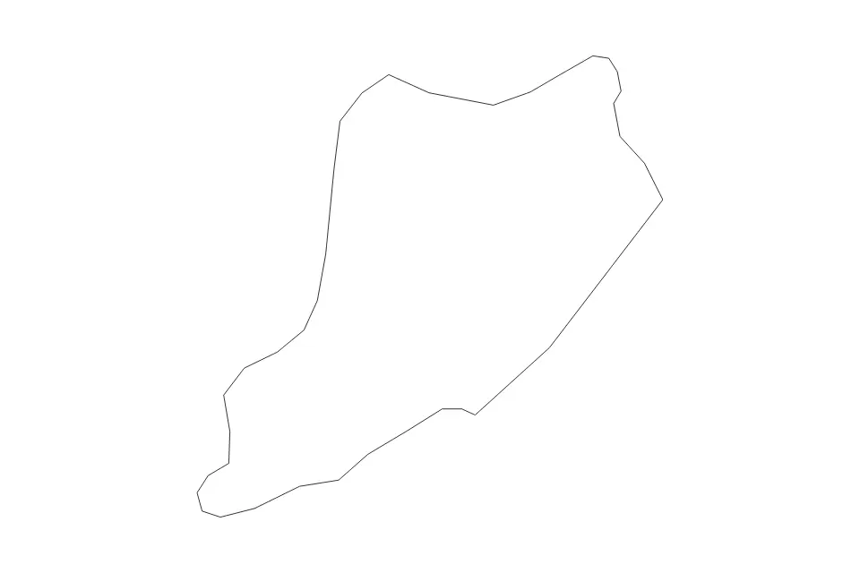 Outline map of Staten Island County, New York with subdivision borders.