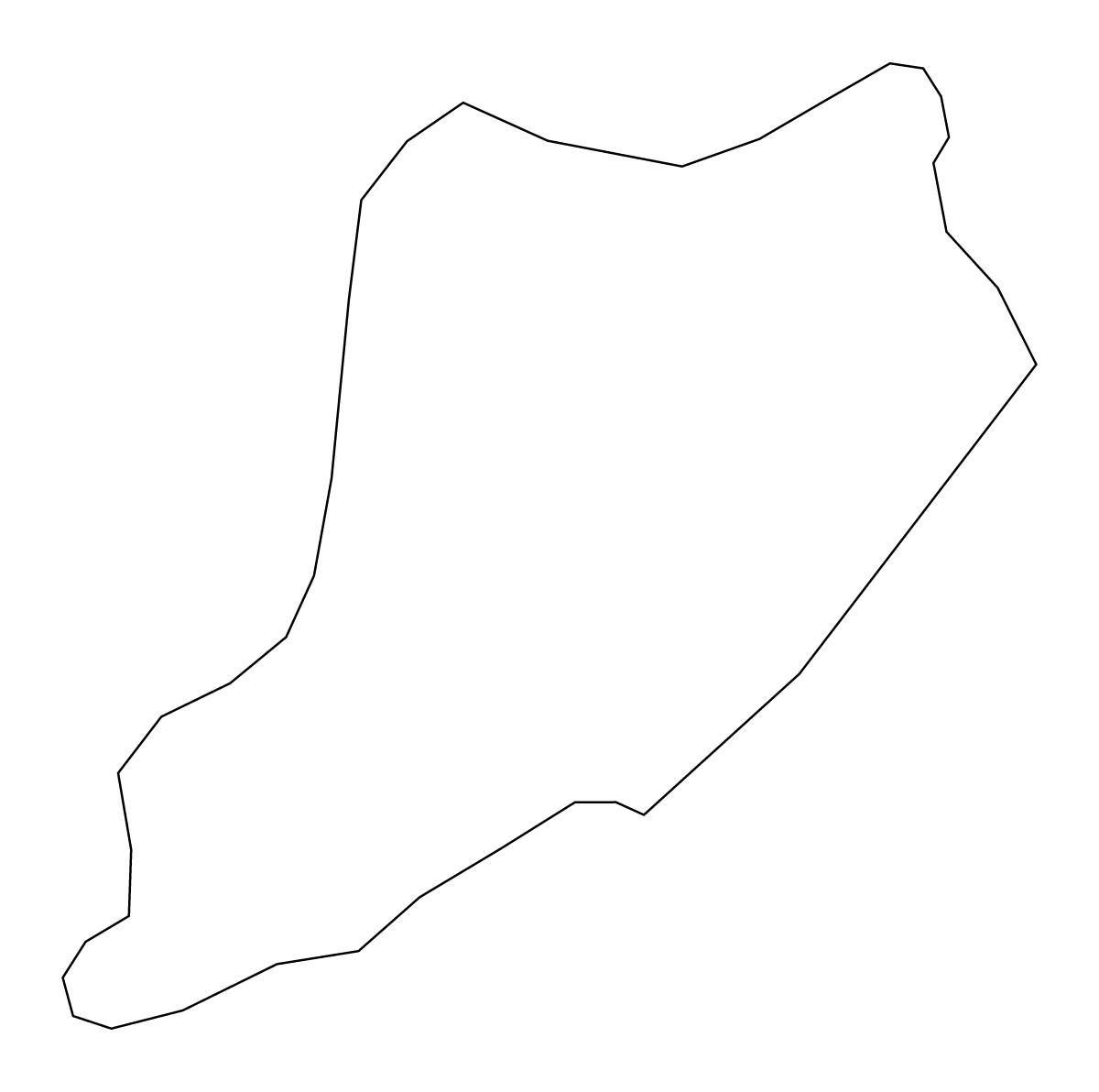 Mapa de contorno de Staten Island, New York.