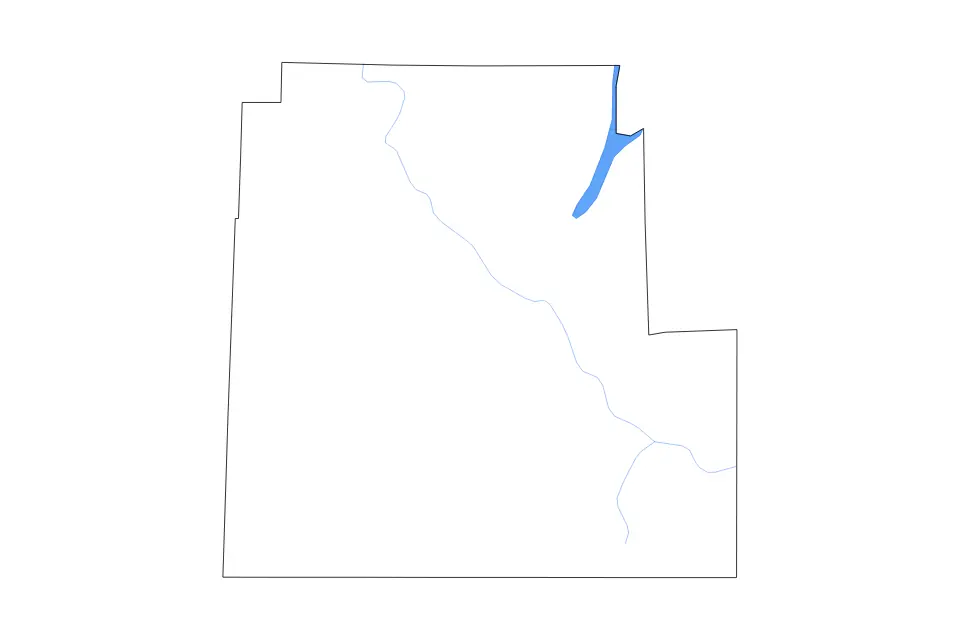 Outline map of Steuben County, New York with subdivision borders and major lakes and rivers.