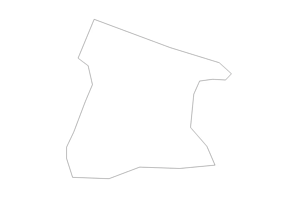 Outline map of the Bronx County, New York with subdivision borders.