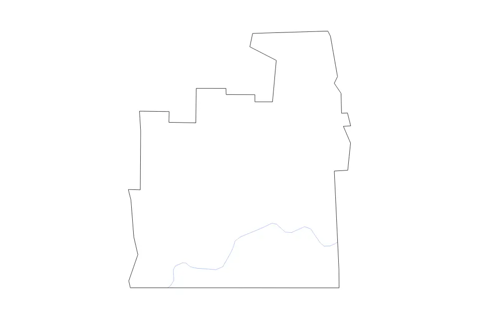 Mapa de Tioga, New York de tipo contorno y ríos para América del Norte, con contorno y ríos con límites limpios.