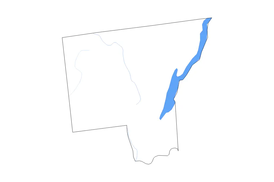 Mapa de Warren, New York de tipo contorno, lagos y ríos para América del Norte, con contorno, lagos y ríos con elementos de agua como Lake George.
